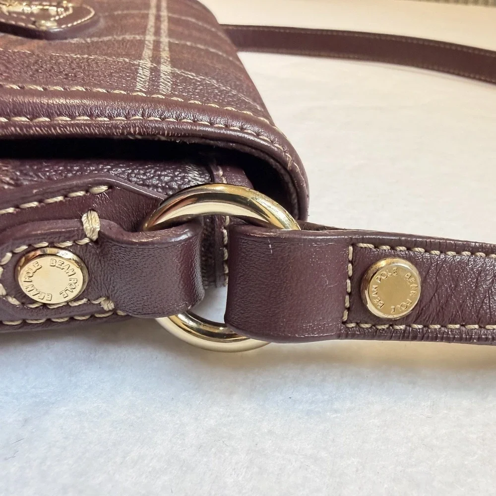 Bean Pole Vintage Y2K Preppy Plaid Saddle Bag Crossbody Purse Korean